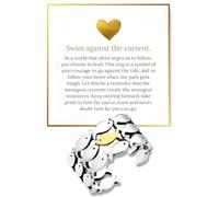 LIU JUN Bague « Swim Against The Current » - Bague spirituelle en acier inoxydable réglable - Pour meilleur ami, femme, homme, Cuivre, Aucune pierre précieuse