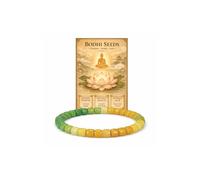 LIU JUN Bracelet de perles colorées naturelles Bodhi pour femme, 8 mm de couleur dégradée, énergie positive, protection élastique, Reiki, spirituel, extensible, cadeau inspirant, bijou, Moyen, Bodhi