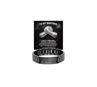 LIU JUN Bracelet « Once A Brother Always A Brother » pour homme, « To My Best Brothers Ever Together » en acier inoxydable avec drapeau américain, Moyen, Acier inoxydable, Pas de pierre précieuse