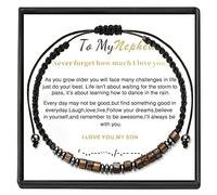 LIU JUN Bracelet pour homme « To My Man » en cuir tressé avec symbole de l'infini, cadeau d'anniversaire de la part de sa femme, « I Love You Forever And Always », fait à la main, bijou de Noël pour