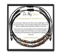 LIU JUN Bracelet pour homme « To My Man » en cuir tressé avec symbole de l'infini, cadeau d'anniversaire de la part de sa femme, « I Love You Forever And Always », fait à la main, bijou de Noël pour