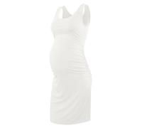Liu & Qu Robe de maternité sans Manches froncées sur Le côté pour Femme - Blanc - Taille M