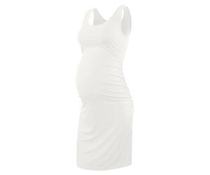 Liu & Qu Robe de maternité sans Manches froncées sur Le côté pour Femme - Blanc - Taille M