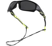 LIU·WEN Lunettes de soleil polarisées pour enfants de 4 à 12 ans, Verres A9 vert/gris, Medium