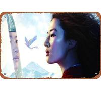 Liu Yifei as Hua Mulan - Plaque en métal vintage - Décoration murale rétro pour maison, hôtel, café - 20,3 x 30,5 cm