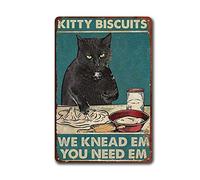 LIUAXICIA Plaque en métal avec inscription « Love Catblack Catfunny Chef Cat » - Décoration murale vintage pour café, bar, club - 20,3 x 30,5 cm