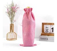LIUBI Cadeaux de fiançailles, Housses de Bouteille de vin Rouge, Pochette de Champagne, Emballage en Toile de Jute, décoration de fête de Mariage, Sacs à vin, 10 pièces
