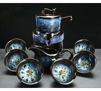 LIUBI Ensemble de 8 pièces de thé Semi-automatiques, Service ࠠ thé Chinois en céramique Violette, Tasse à thé, Ensemble de théière Kung Fu