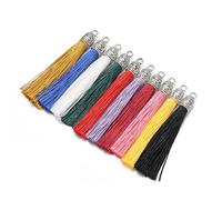 LIUBI Lot de 10 Pompons en Soie de 6 cm avec fermoirs, Pompons décoratifs, Franges, Boucles d'oreilles, pendentifs, Breloques pour la Fabrication de Bijoux, Accessoires