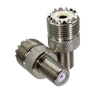 LIUCH Adaptateur UHF PL259 SO239 vers fiche mâle F TV et prise femelle, connecteur coaxial RF droit, bornes de fil(SO239 to F F)