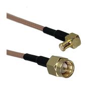LIUCH Câble de raccordement RF droit et à angle droit RG316 SMA RP SMA vers MCX MMCX mâle et femelle jack 4 pouces ~ 10 pieds(SMA M to MCX M90,20inch (50CM))