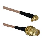 LIUCH Câble de raccordement RF droit et à angle droit RG316 SMA RP SMA vers MCX MMCX mâle et femelle jack 4 pouces ~ 10 pieds(SMA F to MMCX M90,20inch (50CM))