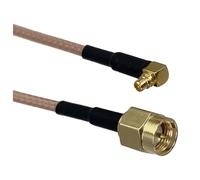LIUCH Câble de raccordement RF droit et à angle droit RG316 SMA RP SMA vers MCX MMCX mâle et femelle jack 4 pouces ~ 10 pieds(SMA M to MMCX M90,12inch (30CM))