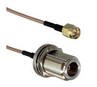 LIUCH Câble de raccordement RF droit RG316 RG58 N vers N SMA RP SMA mâle et femelle jack écrou cloison câble de raccordement en queue de cochon 6 pouces ~ 20 m(316 N Fnut to SMA M,2FT (60CM))