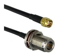 LIUCH Câble de raccordement RF droit RG316 RG58 N vers N SMA RP SMA mâle et femelle jack écrou cloison câble de raccordement en queue de cochon 6 pouces ~ 20 m(RG58 N Fnut to SMA M,2FT (60CM))