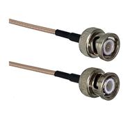 LIUCH Câble RG316 BNC vers BNC SMA mâle et femelle, connecteur à angle droit et cloison, câble coaxial RF, queue de cochon, 6 pouces à 10 m(BNC M to BNC M,10inch (25CM))