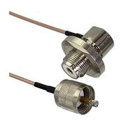 LIUCH Câble RG316 UHF PL259 SO239 vers SMA/UHF/BNC mâle et femelle, connecteur à sertir RF, 4 pouces à 10 pieds(Beige,3FT (1M))
