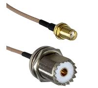 LIUCH Câble RG316 UHF PL259 SO239 vers SMA/UHF/BNC mâle et femelle, connecteur à sertir RF, 4 pouces à 10 pieds(Red,3FT (1M))