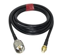 LIUCH Câble RG58 UHF PL259 mâle vers SMA femelle, connecteur coaxial RF à cloison, queue de cochon, 6 pouces ~ 20 m(10FT (3M))
