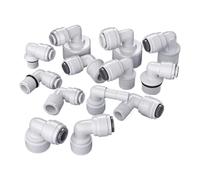 LIUCH Connecteur à raccord Rapide Pom for Tube de 1/4 "3/8" OD, coude 90 degrés, for Filtre Eau RO d'aquarium, système d'osmose Inverse(9.52mm-DN15 Male)