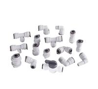 LIUCH Connecteur à raccord Rapide Pom for Tube Droit, coude, for Filtre Eau RO d'aquarium, système d'osmose Inverse, 3/8 "1/2" OD X 3/8"(12.7mm-9.52mm)