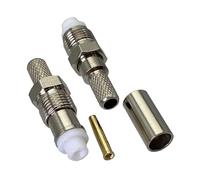 LIUCH Connecteur coaxial RF femelle FME à sertir for câble RG58, RG142, LMR195, RG400, 1 pièce