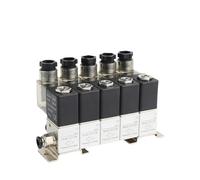 LIUCH Électrovanne électromagnétique à action directe 3V1-06 1/8" 2 positions 3 voies multivoies combinées type électrovanne CA 110 V 220 CC 12(DC24V 8mm fitting,5 stations)