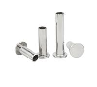 LIUCH Lot de 10/50 rivets semi-creux à tête bombée plate en acier inoxydable A2-70 304 M2 .5 M3 M4 M5 M6, boulons semi-tubulaires tige creuse GB875(15mm,10pcs M4)