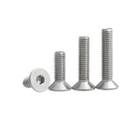 LIUCH Lot de 10/50 vis à tête fraisée plate à six pans creux UNC US 2#-56 4#-40 6#-32 8#-32 10#-24 en acier inoxydable 304 A2-70(1/4",50Pcs 2-56)