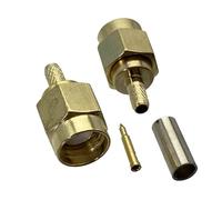 LIUCH Lot de 10 connecteurs coaxiaux RF SMA mâles et femelles à sertir for cloison RG316, RG174 et RG58, RG142, LMR195, 50 ohms(SMA Male for RG316)
