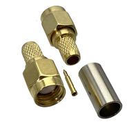 LIUCH Lot de 10 connecteurs coaxiaux RF SMA mâles et femelles à sertir for cloison RG316, RG174 et RG58, RG142, LMR195, 50 ohms(SMA Male for RG58)