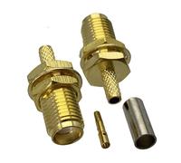 LIUCH Lot de 10 connecteurs coaxiaux RF SMA mâles et femelles à sertir for cloison RG316, RG174 et RG58, RG142, LMR195, 50 ohms(SMA Jack for RG316)