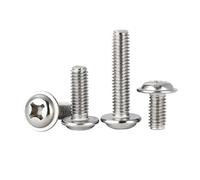 LIUCH Lot de 2/50 vis à tête bombée à empreinte cruciforme en acier inoxydable M1.4 M1.6 M2 M2.5 M3 M3.5 M4 M5 M6 M8 DIN967 A2(3mm,50Pcs M2.5)