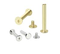 LIUCH Lot de 2 ou 10 rivets en acier au carbone doré et argenté for sac cuir, ceinture, album photo, scrapbooking, livre, reliure, M5 x 4-150 mm, vis à goujon Chicago(Silver,M5x105mm 5pcs)