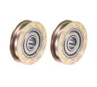 LIUCH Lot de 2 roulettes for porte coulissante à rainure en U, trou d'arbre de 8 mm, diamètre de 32 mm, roulements en acier, roues/rouleaux/poulies coulissantes for quincaillerie de meubles