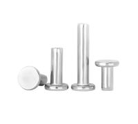 LIUCH Lot de 5/50 rivets à tête ronde plate en acier inoxydable 304 M1,5 M2, M3 M4 M5 M6 M8 GB109, solides auto-enfichage(50Pcs M2,5mm)