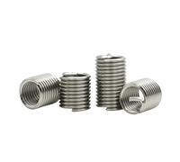 LIUCH M1.6 M2 .5 M3 M4 M5 M6 M8 M10~ M24 Inserts filetés hélicoïdaux en acier inoxydable 304, douille, manchon, vis de réglage et kit d'outils(Length 2D,M4x 0.7 (50pcs))