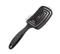 LIUCH Meridians Peigne de massage carré creux pour cheveux bouclés humides Noir