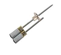 LIUCH Mini moteur à engrenages entièrement métalliques, arbre fileté long M4 x 55 mm/100 mm N30(55mm with flange,60RPM_12V)