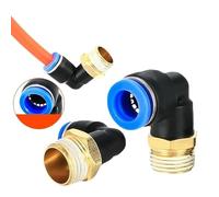 LIUCH Raccord pneumatique coudé PL 1/4 3/8 1/2 1/8 BSP filetage mâle connecteur rapide d'air en forme de L tuyau enfichable diamètre extérieur 6 mm 8 mm 10 mm 12 mm(10-01,10pcs)