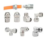 LIUCH Raccords pneumatiques en cuivre, raccords d'air, diamètre extérieur 4, 6, 8, 10, 12 mm, filetage 1/8, 3/8, 1/2" et 1/4" BSP, connecteur rapide for tuyaux et tubes(OD8mm-1I8,PC)