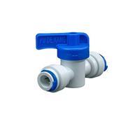 LIUCH Robinet à Bille d'arrêt de Tube 1/4 "3/8" OD, connecteur raccord Rapide Pom, réducteur coude en t, Filtre Eau RO for Aquarium, Osmose Inverse(6.35mm to 9.52mm)