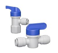 LIUCH Robinet à Bille d'arrêt de Tube 1/4 "3/8" OD, connecteur raccord Rapide Pom, réducteur coude en t, Filtre Eau RO for Aquarium, Osmose Inverse(6.35mm-6.35mm-04)