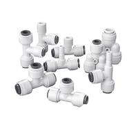 LIUCH Té réducteur de Tube 3/8 "1/4", connecteur à raccord Rapide Pom de qualité Alimentaire à 3 Voies for Filtre à Eau RO d'aquarium, système d'osmose Inverse(9.52mm-1I2BSP Male)