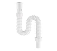 LIUCH Tuyau de drainage universel anti-odeurs, extensible et flexible, de 3,2 cm à 106 cm, for évier de cuisine, siphon en S, for salle de bain(White rubber wire)