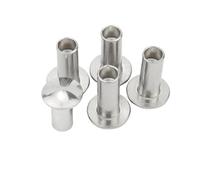 LIUCH Vis à tête bombée plate ronde en acier inoxydable 304, 10/50 x M2 .5 M3 M4 M5 M6, tige semi-creuse, diamètre: 2-6mm, longueur: 3-50mm, GB873(30mm,10pcs M6)