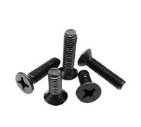 LIUCH Vis à tête fraisée Plate cruciforme M1.6 M2 M2.5 M3 M4 M5 M6 M8 en Acier Inoxydable 304 zingué Noir(10mm,10pcs M5)