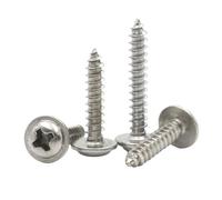 LIUCH Vis autotaraudeuses à tête cylindrique cruciforme en acier inoxydable 304 avec rondelle, lot de 20/50/100/200 pièces (M1.4, M1.7, M2.6, M3, .5, M4, M5)(20mm,M3.5 x50pcs)