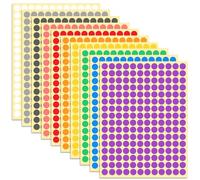 liuchanghe 1650Pcs Gommettes Autocollantes Rondes, 10mm Couleur Autocollante - 10 Couleurs