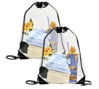 liuchanghe Lot de 2 Sacs Transparents, Sac à Dos Transparent avec Cordon de Serrage, pour Le Sac à Dos Scolaire, la Gym, Les Voyages, la Plage, la Natation